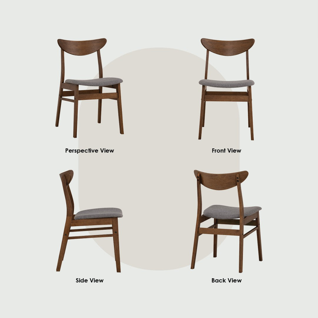 Cocoa Melamine Top 4 Seater Round Dining Set