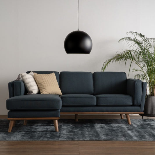 3 Seater Dark Grey L-Shaped Sofa