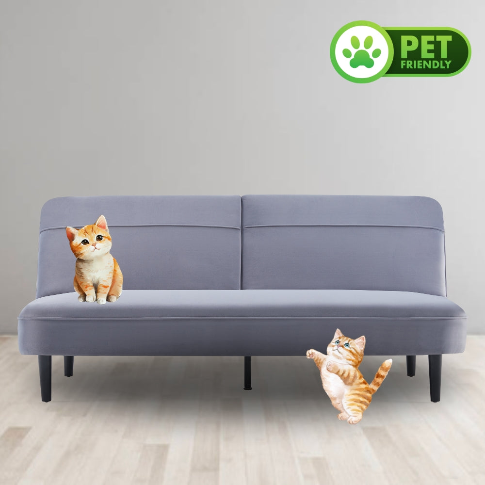 180CM 3 Seater Pet Friendly Grey Sofa Bed