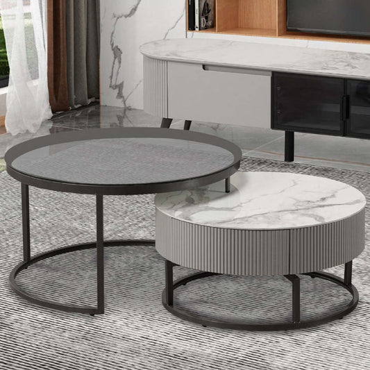 Glossy Ceramic Top Coffee Table