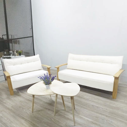 2+3 Seater Muji Style Solid Rubberwood Sofa Set