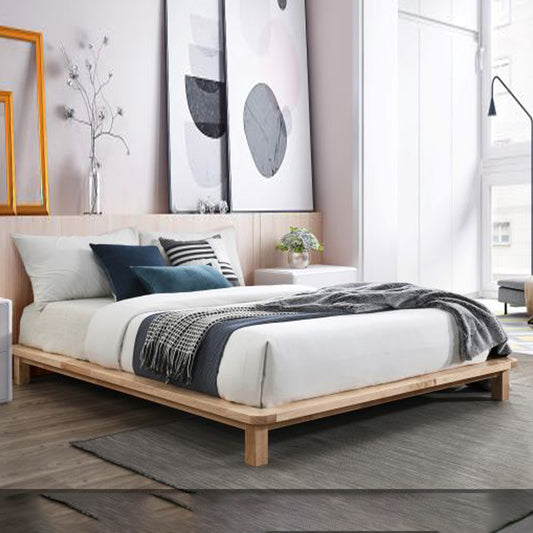 Queen Size Platform Natural Bed Base